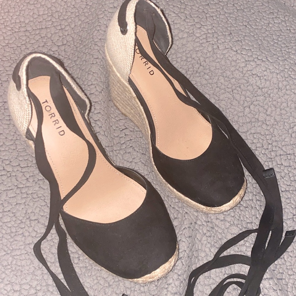 Torrid Ankle Wrap Wedge ~Closed Toe Espadrilles - image 4